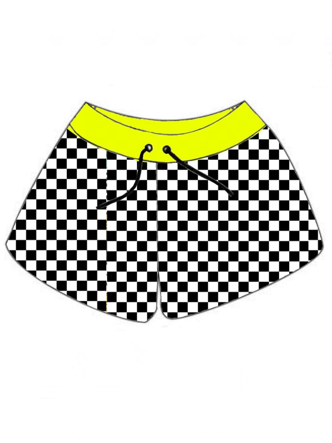 Checkered with yellow swim