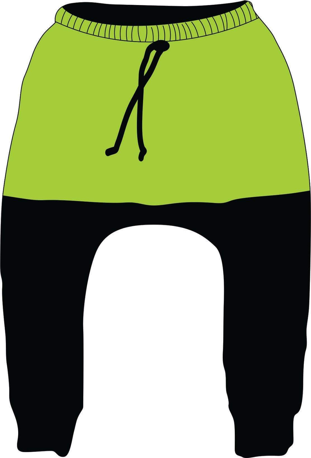 Lime with black color block harem style bottoms