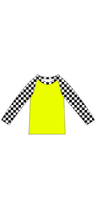 Checkered with yellow Rashguard